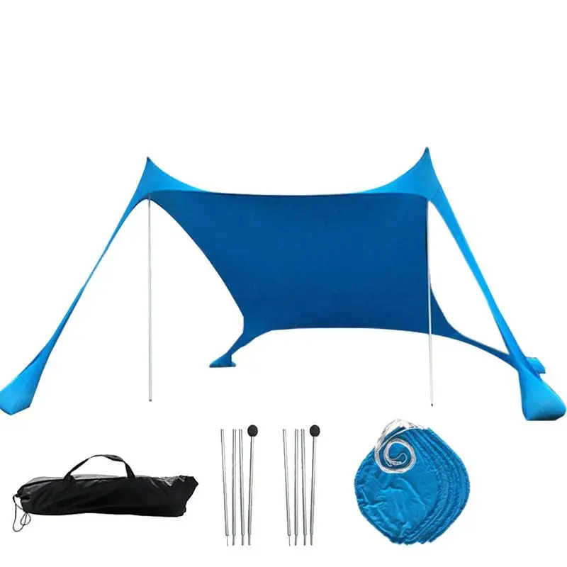 BeachTentSunShelterFamilyBeachAwningUltralightSunShadeTentUVPortableBeachCanopy