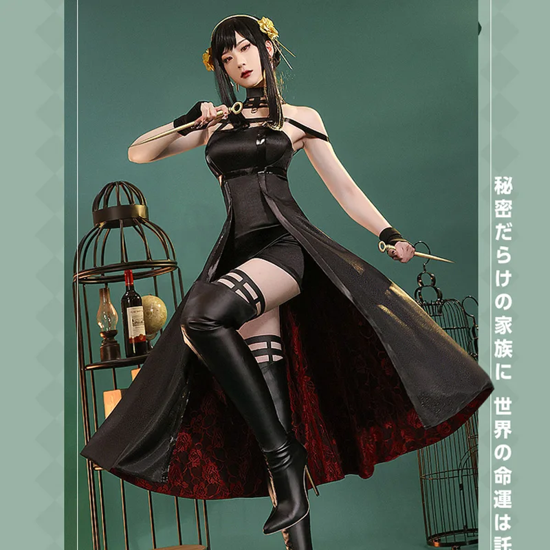 

Сексуальное черное платье принцессы для косплея из аниме «шпионская семья»