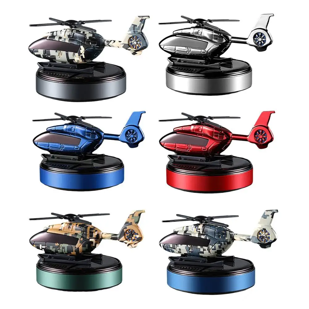 Car Air Freshener Solar Helicopter Interior Decoration Propeller Rotating Auto Flavoring Perfume Diffuser Supplies