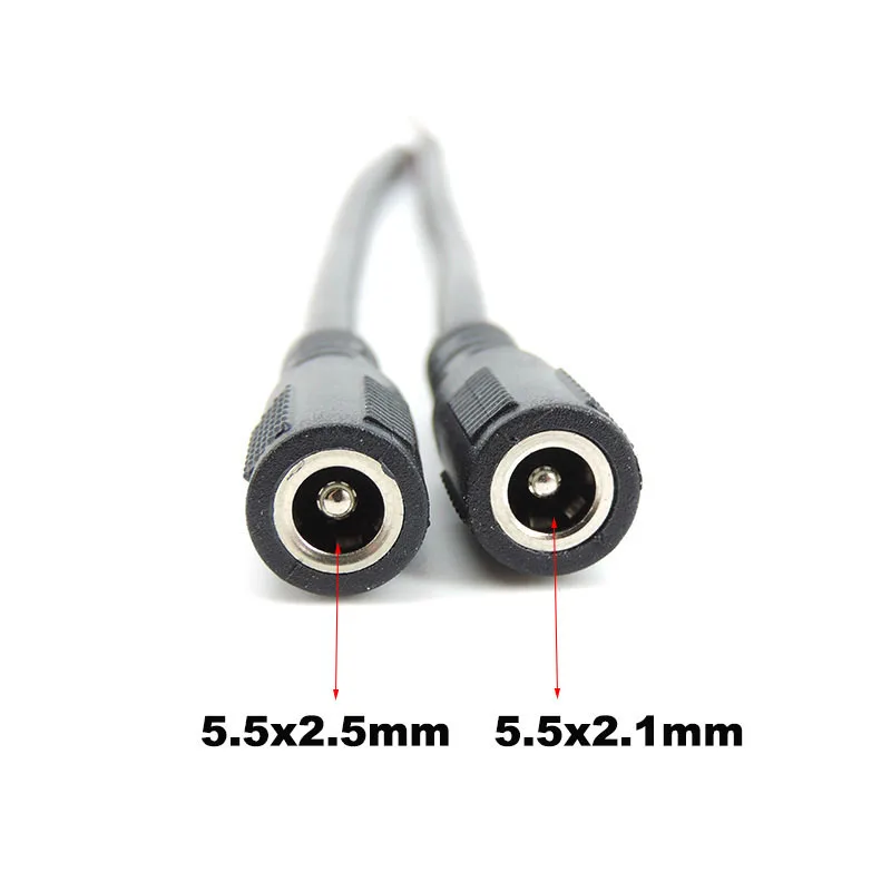 18awg 7A DC 남성 여성 전원 공급 장치 커넥터 케이블 와이어 5.5x2.1mm 5.5x2.5mm LED 스트립 라이트 카메라 용 구리 코드 2.1mm 2.5mm