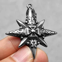 Polar Star Pendants Vintage Rock Necklace 316L Stainless Steel Men Chains Rock Hip Hop Party Jewelry Gift for Male Wholesale 2