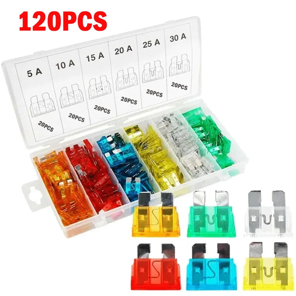 

New 120Pcs Zinc Blade Fuse Assortment Auto Car Truck Motorcycle Fuses Kit ATC ATO ATM