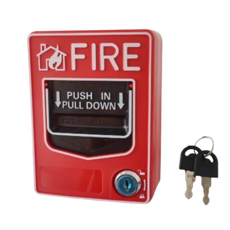 2 wires Conventional Fire Alarm Manual Call Point Push in Pull Down Station Fire Alarm Button works with any Conventional Panel