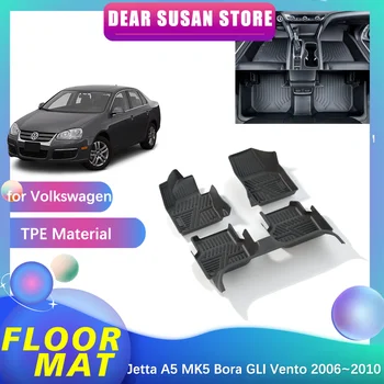Car Floor Mat for Volkswagen VW Jetta A5 MK5 Bora GLI Waterproof Foot TPE Interior Liner Carpet Pad Custom Cover Rug Accessories 1