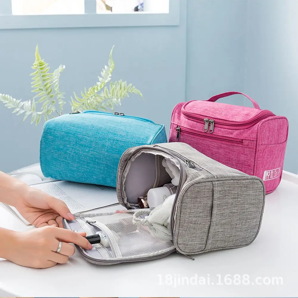 Casual Travel Wash Organizer Outdoor Square Bag Hanging Wash Pouch Portable Cosmetic Bag Storage Toiletry Bag Oxford