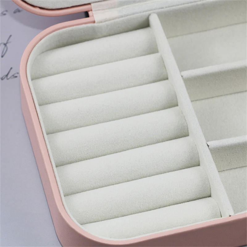 New Jewelry Organizer Box Smooth Leather Big Large Capacity Storage Case Display Holder Earring Stud Necklace Ring Clasp