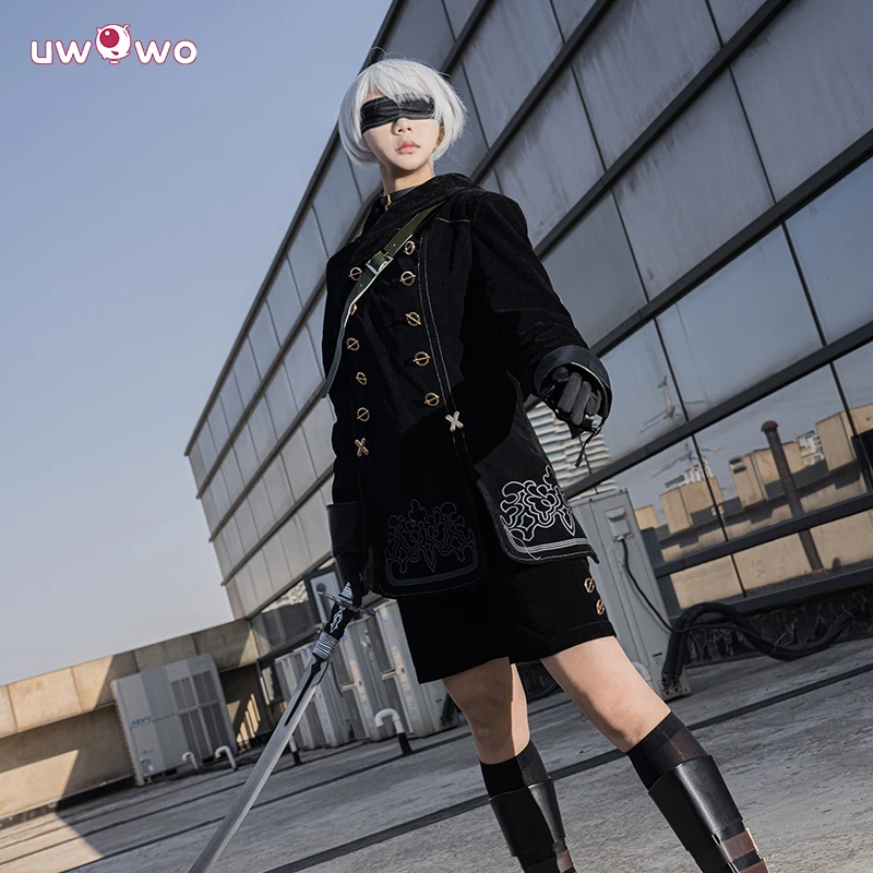 

UWOWO NieRR: Automataa 9S Cosplay Costume Yorhaa 9S Cosplay Collab Series: No.9 Type S Black Outfit Halloween Costumes