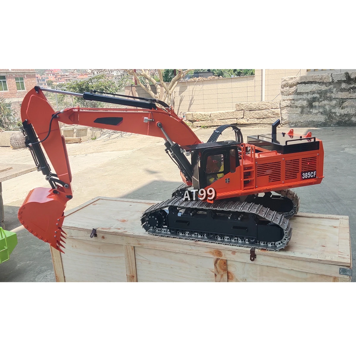 385CF RC Excavator 1/8 Hydraulic RC Excavator Metal Heavy Engineering Excavator with Light System Adult Remote Control Car Toy 5