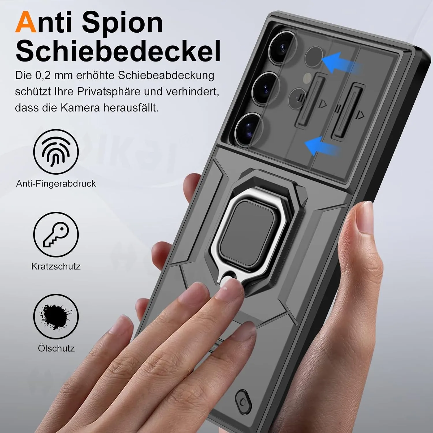 Slide Camera Case with Kickstand and Armor Antifall Protection