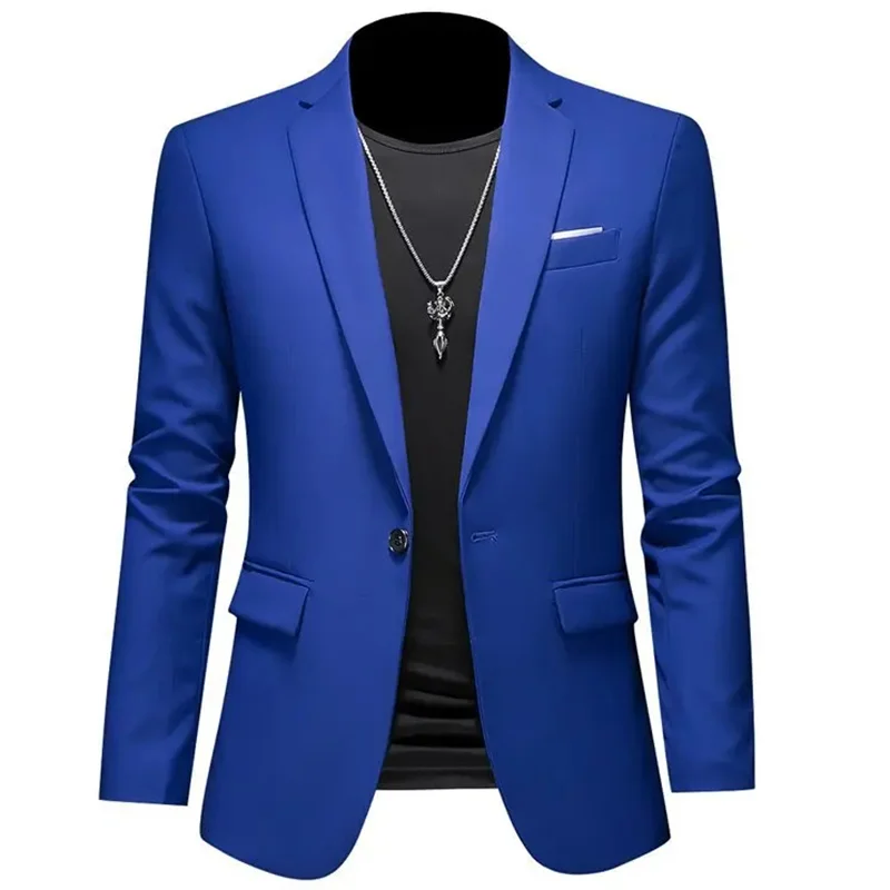 Business Slim Fit Single Buttons Suits Jacket Men Slim Fit Casual Fashion Wedding Groom Tuxedo Blazer Coats 6XL-M mens blazer