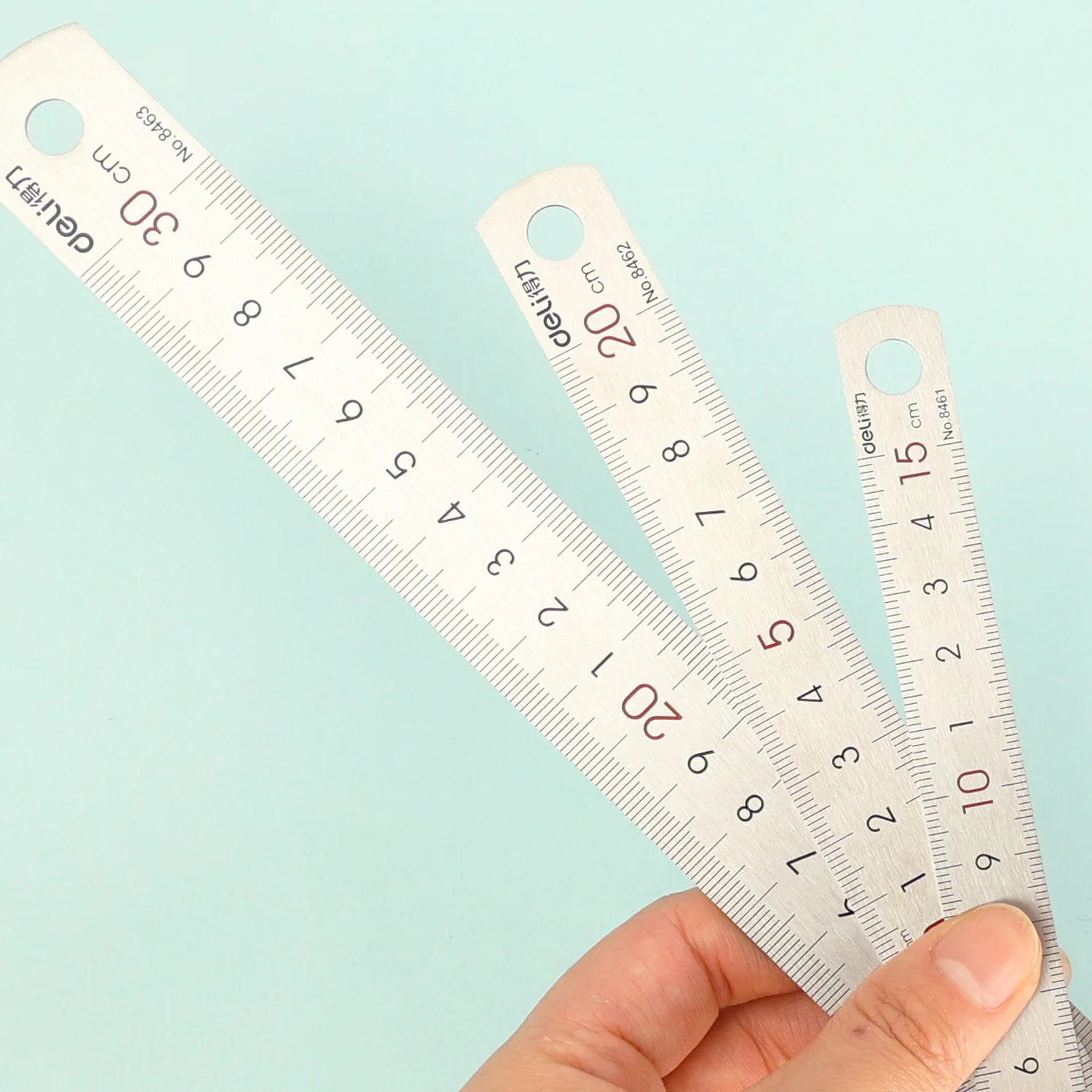 15/20/30cm 스테인레스 스틸 눈금자 금속 직선 눈금자 가정용 정밀 측정 도구 학생 문구류 학교 용품
