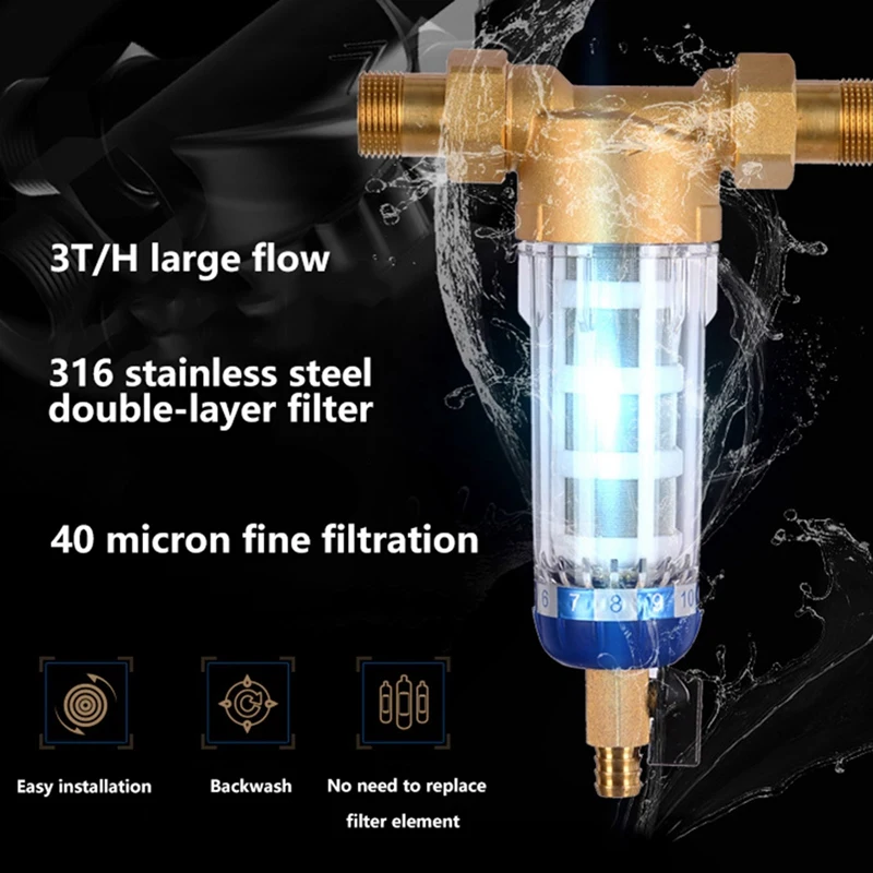 Sed4efc0f8dfd449bb4f5ef9ff9a86303q Pre Filter Purifier Whole House Spin Down Sediment Water Filter Central Prefilter System Backwash Stainless Steel Mesh B Mallzona