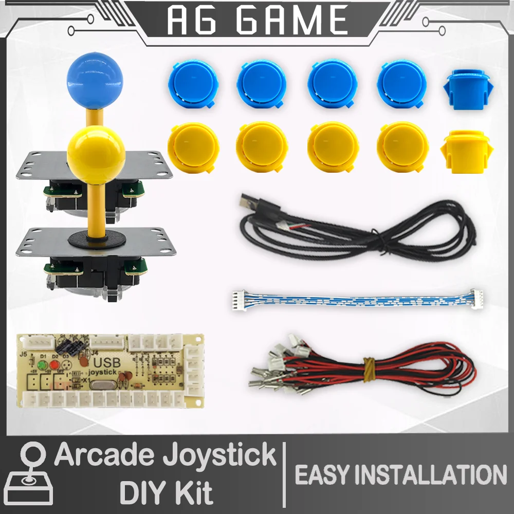 

2 Player Arcade joystick DIY Kit Zero Delay USB Controller PC copy Sanwa Round ball Joystick for PC PS3 for pandora game