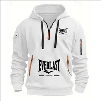 Mode automne et hiver hommes marque vêtements multi-fermeture éclair conception sweat à capuche imprimé sweat-shirt décontracté pull à capuche ample 1