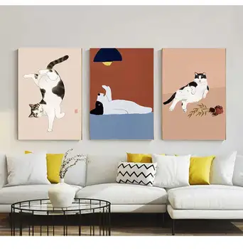 Canvas Print, Poster, Cat, Wine, Pizza, Animal 3
