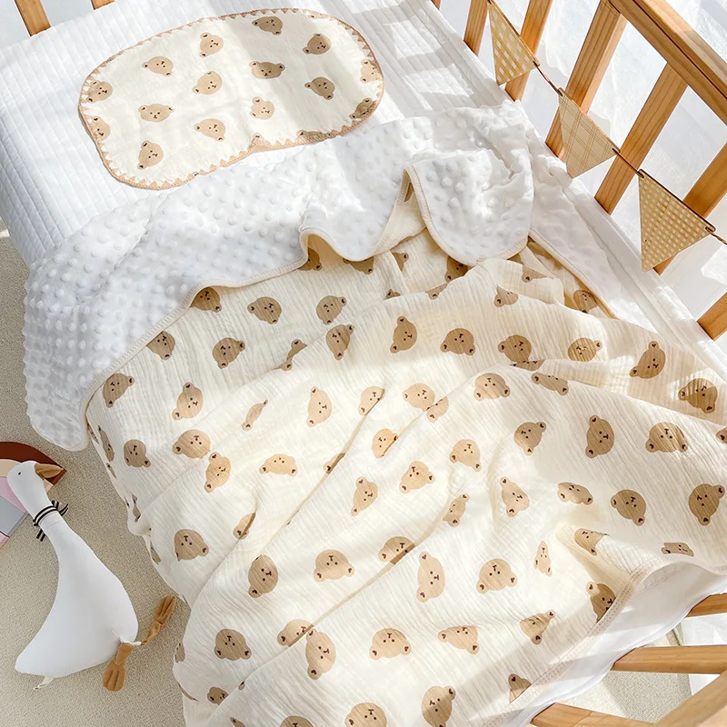 

Baby Cotton Blankets Print Swaddle Muslin Blanket Bedding Linen Multifunctional Babies Accessories Newborn Bath Towel Kids Item