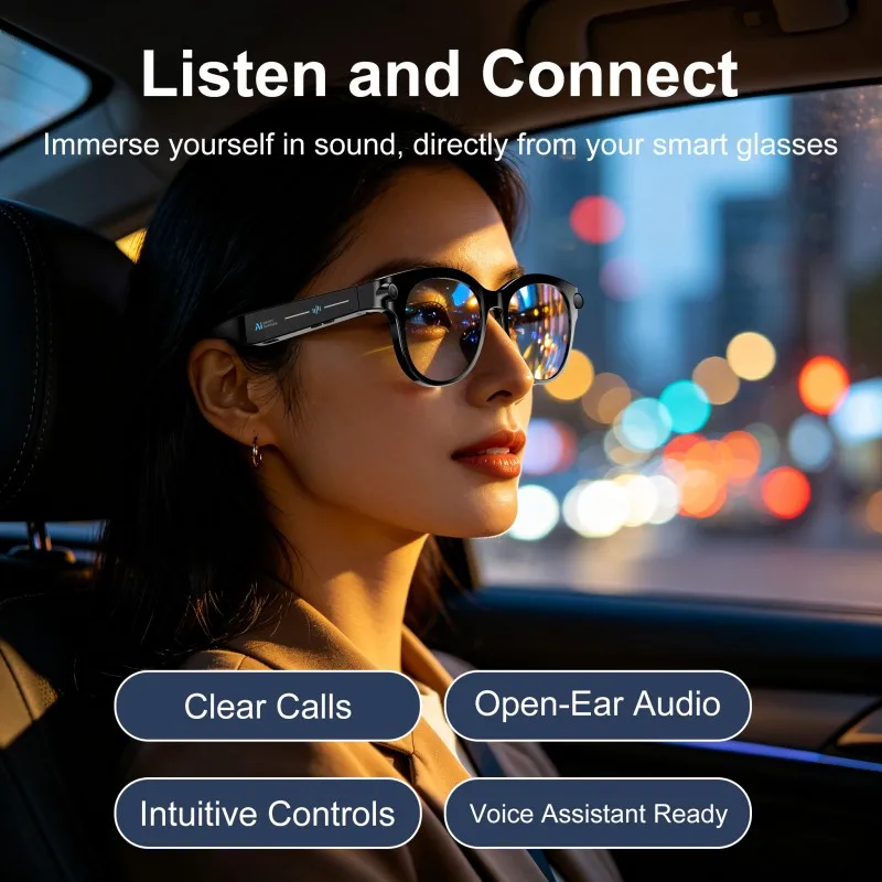 Smart AI Glasses with 1080P HD Camera – ChatGPT Voice Assistant, Bluetooth Calling, 32GB Storage, Language Translation & Music Smart Sunglasses 4