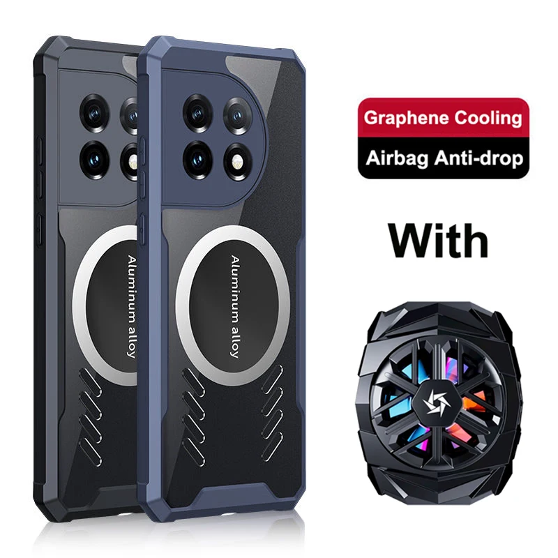 Per Oneplus Ace 2 Case Ace2 Cover Posteriore In Grafene 1 + Ace Pro One Plus Ace Race Thermal Game Guscio Di Raffreddamento Magnetico + Radiatore Del 