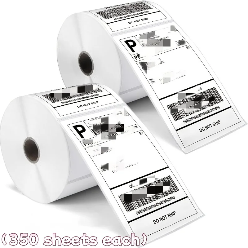 1롤 4인치x6인치 직접 열전사 자체 접착 라벨(350매), Rollo, Jadens, Dax, Fargo, Sato 및 Eltron 프린터와 호환 가능