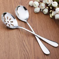 Stainless Steel Slotted Serving Spoons, Creative Male Spoon, Dinner Tableware, Skimming Tools, Kitchen Utensils, Self-Service, 2