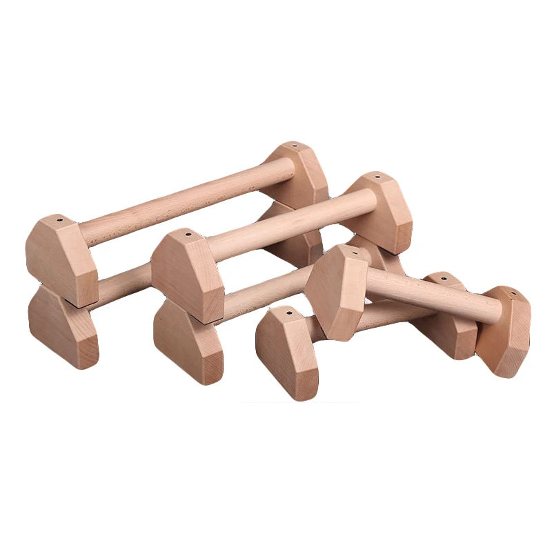 High Quality Manufacturer China Cheap Price Gym Fitness Equipment Dip Stands Wood Parallettes Wooden Push up Bar