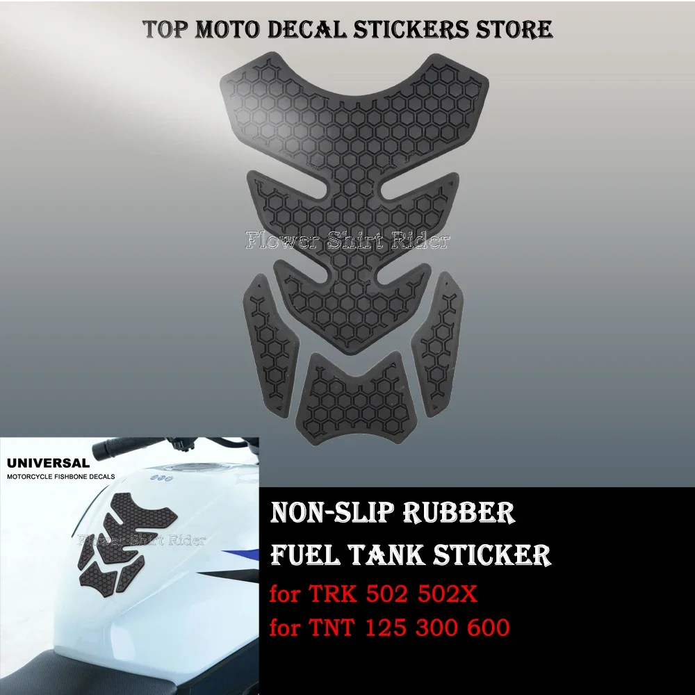 Universale Moto Fish Bone Sticker Gas Fuel Tank Protector Pad Cover Decal Per Trk 502 502X Tnt 125 300 600 Leoncino 250 500