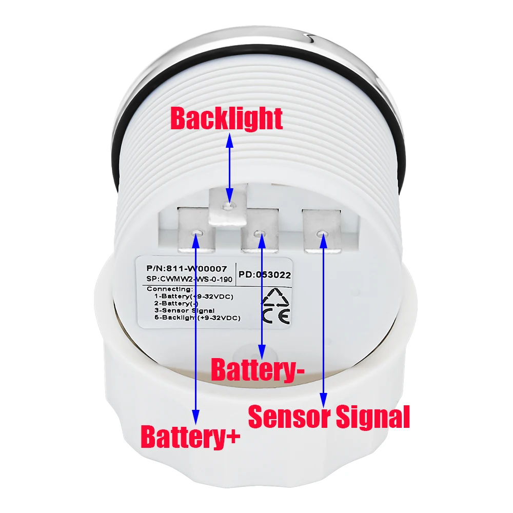 Water Level Sensor 0-190Ohm Water Float Sensor Water Level Gauge Red Color LED 52mm Water Tank Meter Indicator For Marine Car RV Camper Yacht 9-32V