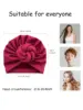 1pcs Elegant Women Turbans Solid Color Handmade Flower Knot African Fashion Chemotherapy Hat Leisure Comfortable Breathable High 4