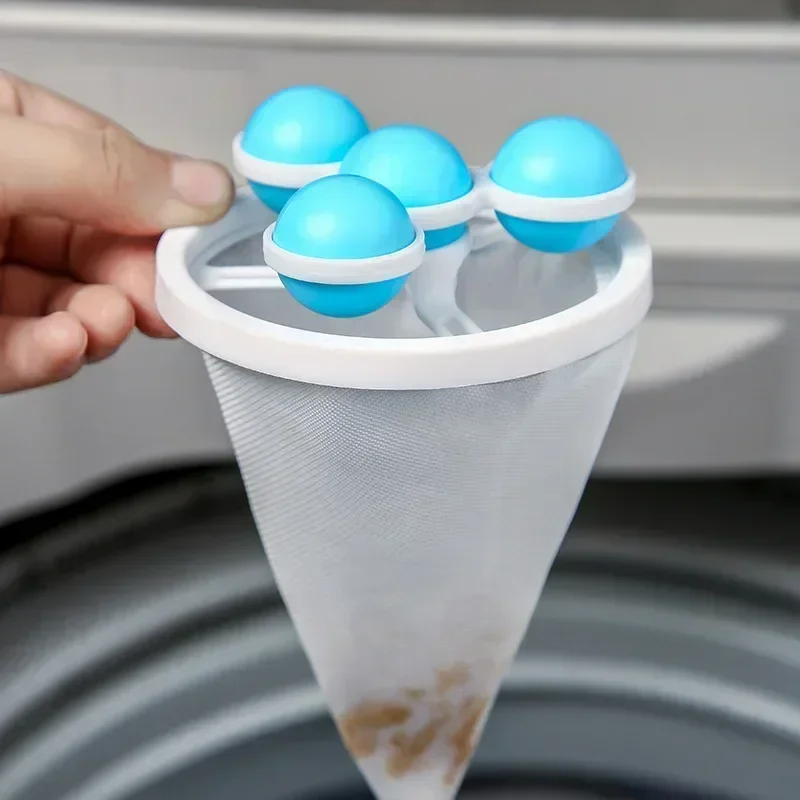 Hair Filter Washing Machine Pet Hair Removal Trap Reusable Mesh Dirt Collection Bag Cleaning Ball Floating Reusable Washing