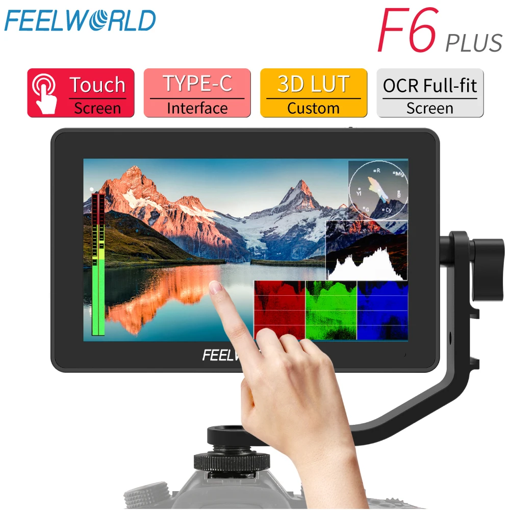 FEELWORLD F6 PLUS V2 6 Inch on Camera Field Monitor 3D LUT Touch Screen 4K IPS FHD 1920x1080 Video Focus Assist HDMI-compatible