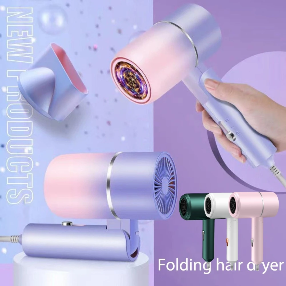 220V Hair Drying Machine Blue Light Electric Hair Care Appliance Hot&Cold Wind Foldable Home Appliances for Barbershop