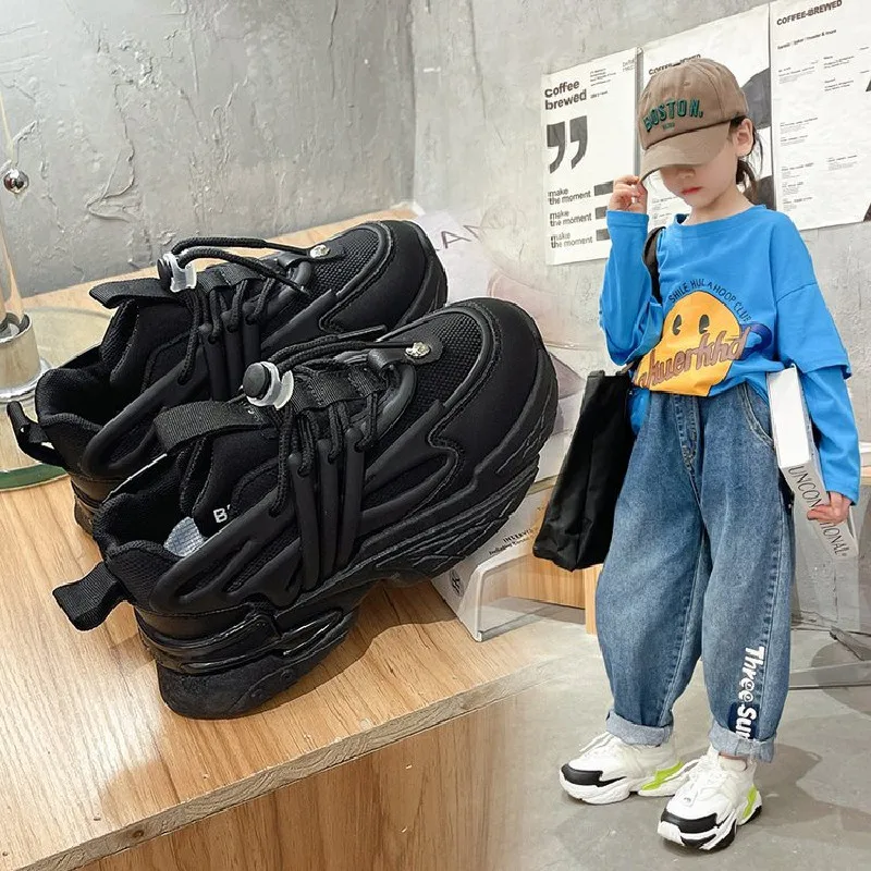 

Explosive Street Children's Shoes 2024 Spring and Autumn New Korean Fashion Girls Fashion Shoes Boys Casual Sports Shoes Tide