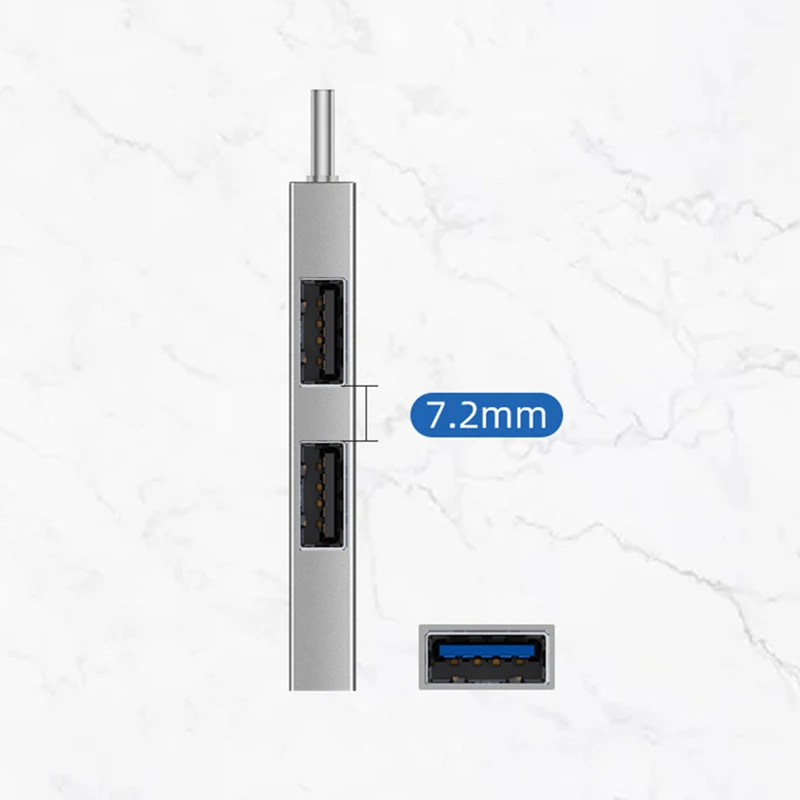 Type C 3 In 1 USB 3.0 USB Hub 2.0 Multi Type-C Ultra Slim Splitter Hub Use Power Adapter Multiple Expander for iPhone 15