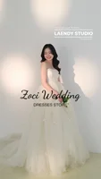 Zoci Elegant Sweetheart Korea A Line Wedding Dresses Photo Shoot Bow Ribbons Evening Dresses Customized Floor Length Bridal Gown 2