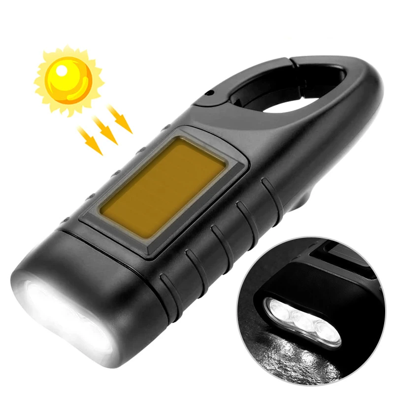 mini led flashlights Emergency Hand Crank Dynamo Solar Flashlight Rechargeable Led Light Lamp Charging Powerful Torch Safety Survival Accessories big flashlights