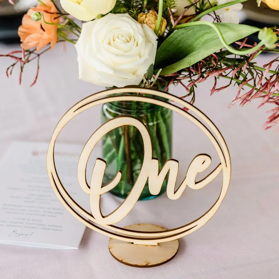 Supports De Numéros De Table En Bois – Lot De 36, Semi-circulaires, Légers Pour Mariage Et événements