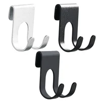1PCS Aluminum Hook Shower Glass Door Hook Free Hole Towel Rack Hanger Key Organizer Plug Shaver Holder Rack Hooks for Hanging 1