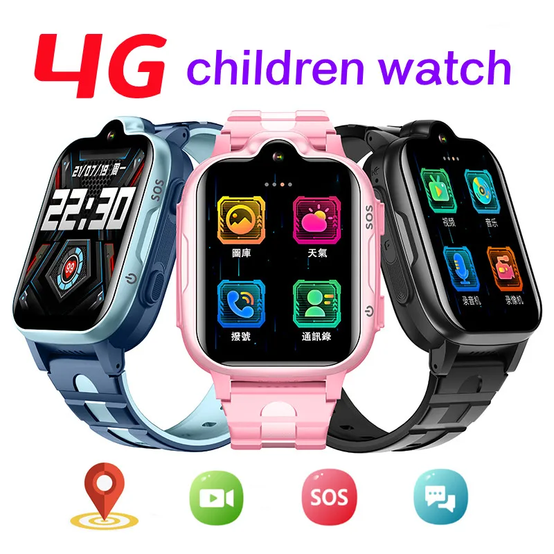 4G Smart Watch GPS Wifi Location Tracker Remote Camera Photo Video Call Boys Girls Android Watch SOS One Button for Help _ - Mobile
