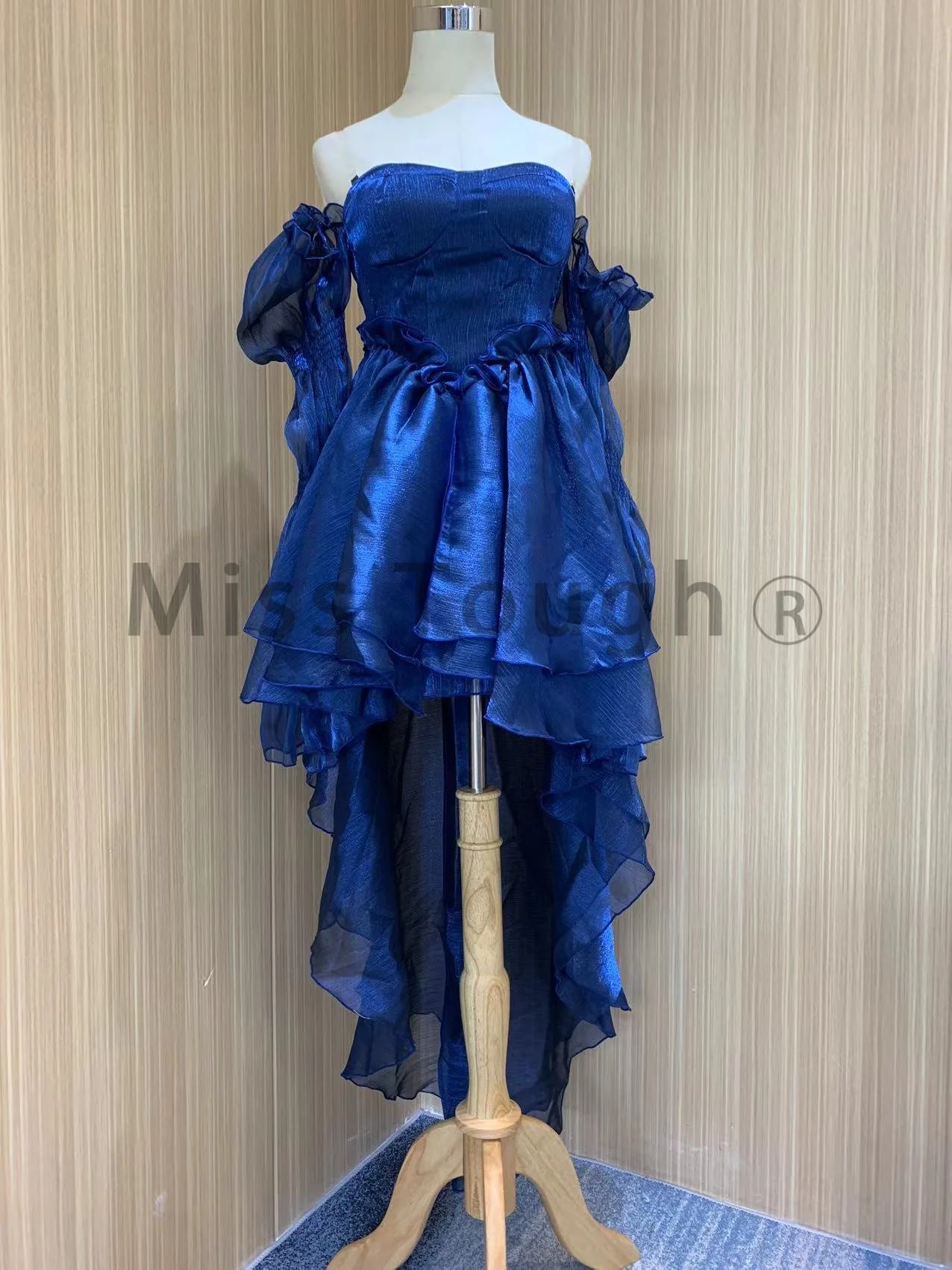 Summer Elegant Evening Party Mini Dress Women Bubble Sleeve French Vintage Dress Female Chiffon Backless Korean Sexy Dress 2023