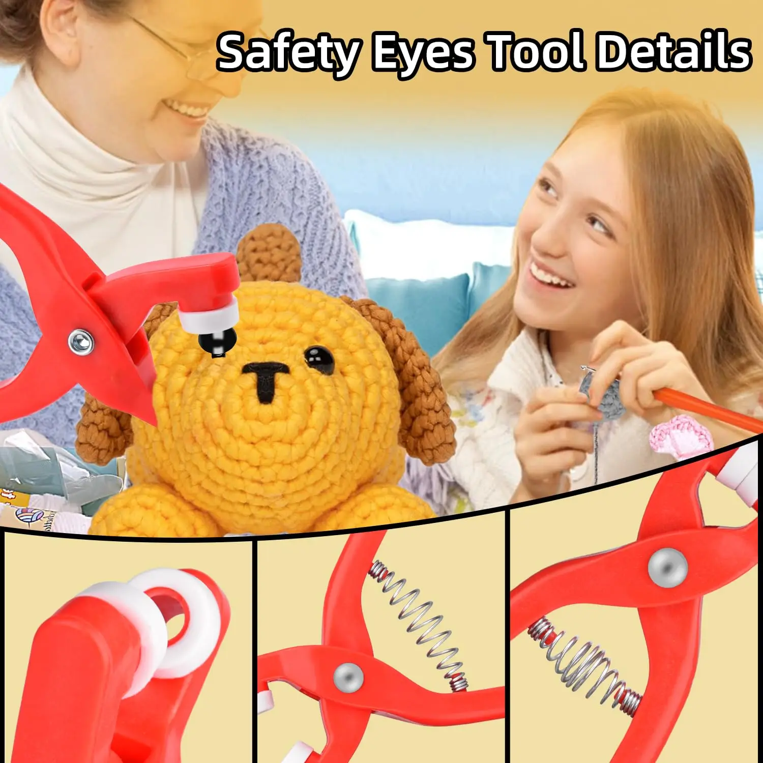 Snap Button Kit with Hand Pliers - 50 Metal Snaps for Sewing and DIY Crafts