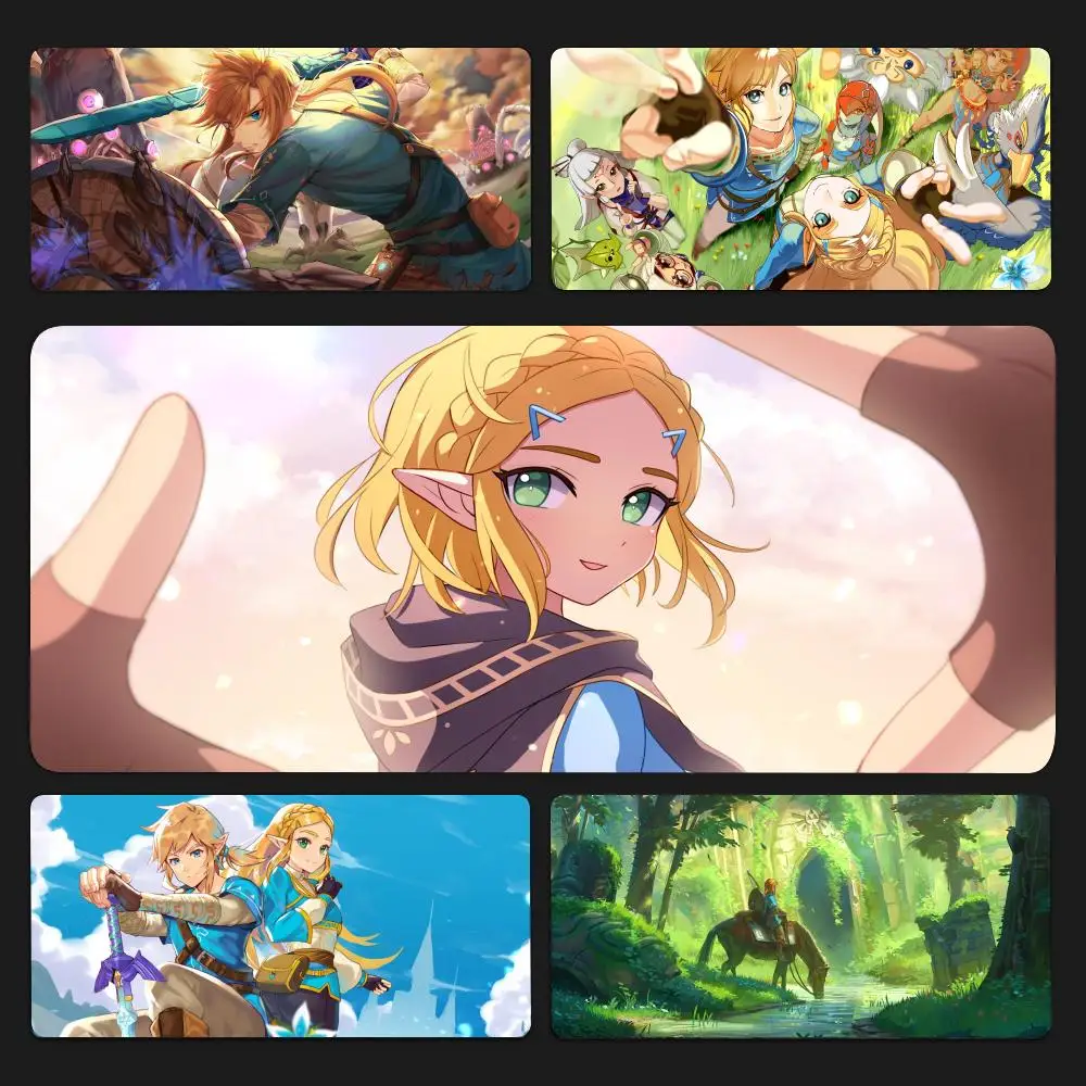 Aaa A-The Legend Of Zelda Breath Of The Wild Mousepad Tappetino Per Mouse Da Gioco Grande Tappetino Da Scrivania Con Tastiera Per Computer Addensato