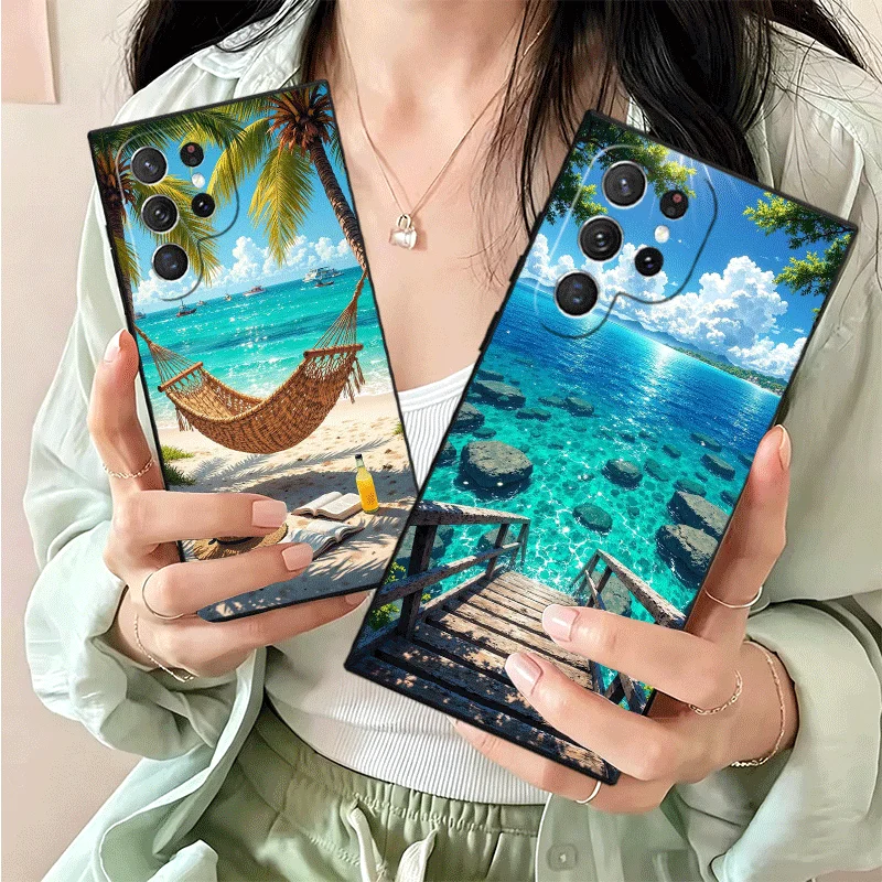Tropical Beach Vibes Soft Silicone Phone Case