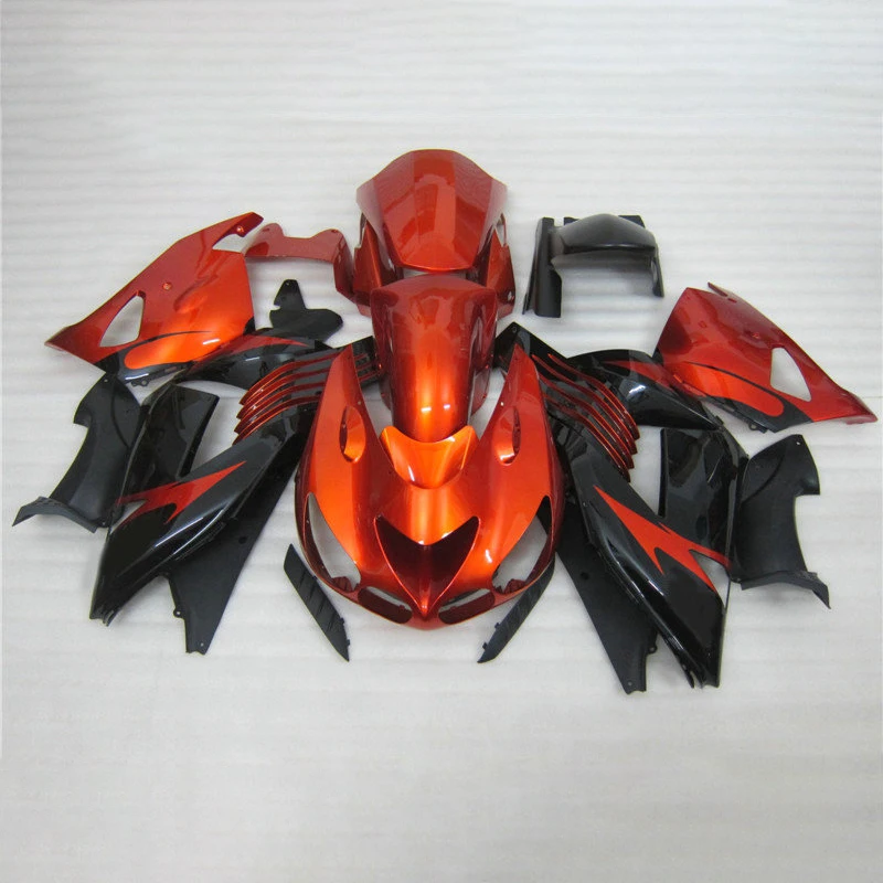 Injection fairings kit for KAWASAKI Ninja ZX14R 2006 2007-2011 motorcycle racing fairing set ZX 14R 06 07 08-11 red golden black |