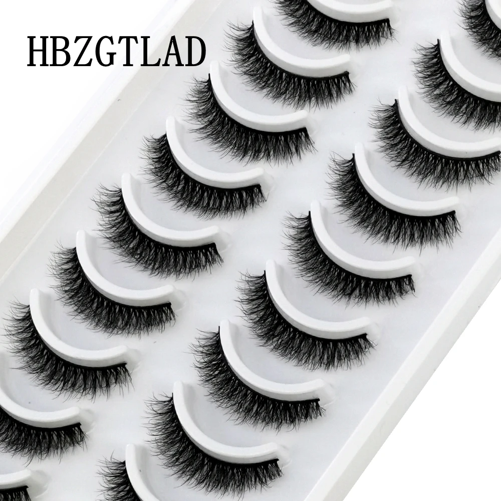 HBZGTLAD 10 paar Wimpern 3D Natürliche Lange Falsche Wimpern Flauschigen Weichen Kreuz Manga Wimpern Wispy Natürliche Wimpern Verlängerung Make-Up