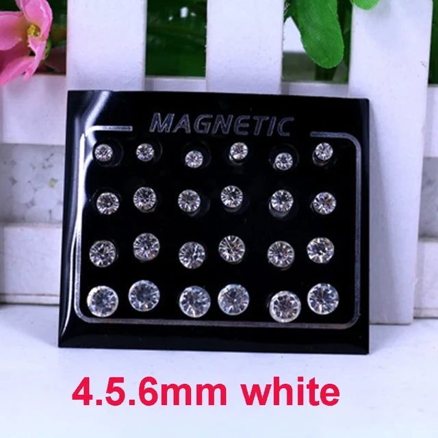 Dropship 12 Pairs Magnetic Stud Earrings For Men Stainless