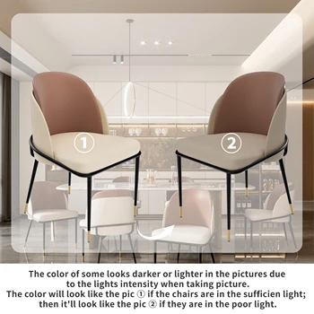 Dining Chairs Set of 2, Faux Leather Dining Chairs Upholstered Padded Modern Dining Room Chairs Back Wood Kitchen Make Up Chairs 6