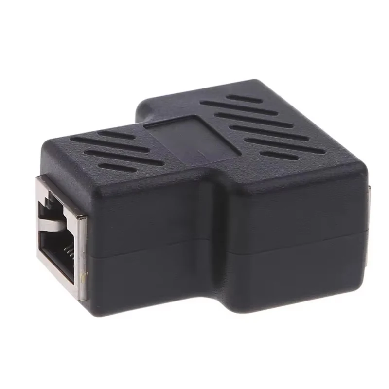 Dual-Port Ethernet Network Splitter Adapter for Laptops and Docking Stations