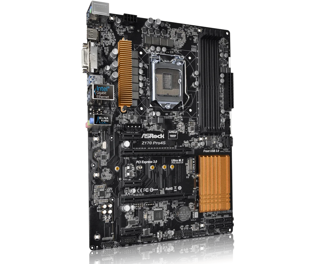 ASRock Z170 PRO4S Motherboard Intel Z170 LGA 1151 DDR4 64GB M.2