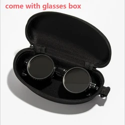 Polarized Adjustable Dimming Retro Punk Sunglasses for Men & Women - UV400 Protection Outdoor Shades (Black with box z07)