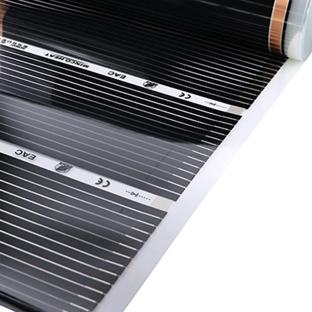 Electric Underfloor Heating Infrared Heating Film 200~240V 50/60Hz 220w/㎡ 220V 50/100cm Width 0.25~0.5 Square Meters